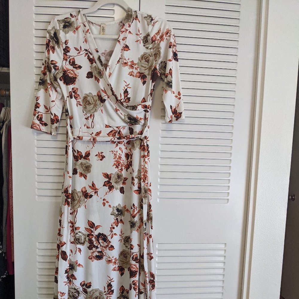 Maternity Maxi Floral Wrap Dress, Like New